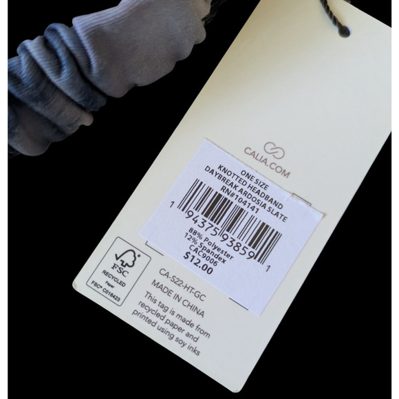 Calia Navy Gray Daybreak Ardosia Slate Printed Knotted Headband NEW Stretch - Picture 3 of 4